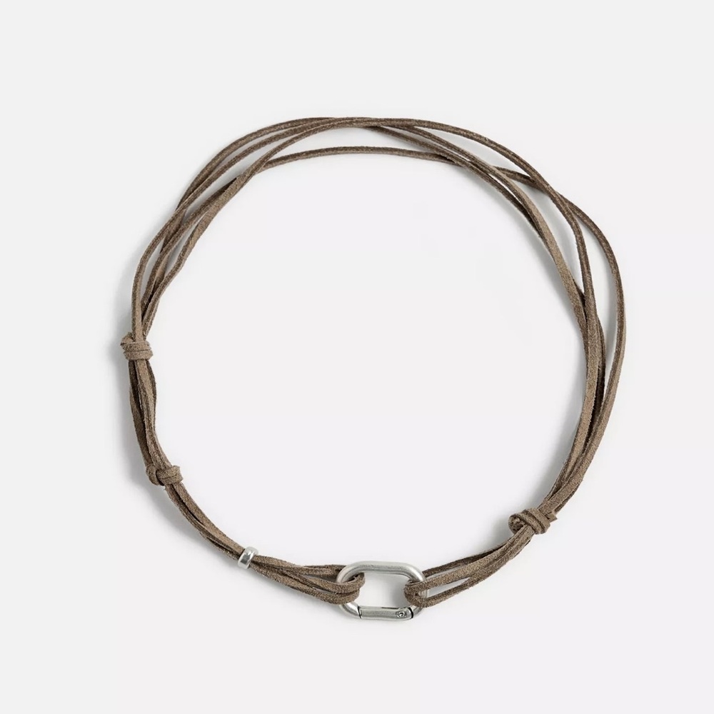 FAUX LEATHER COMBINATION NECKLACE